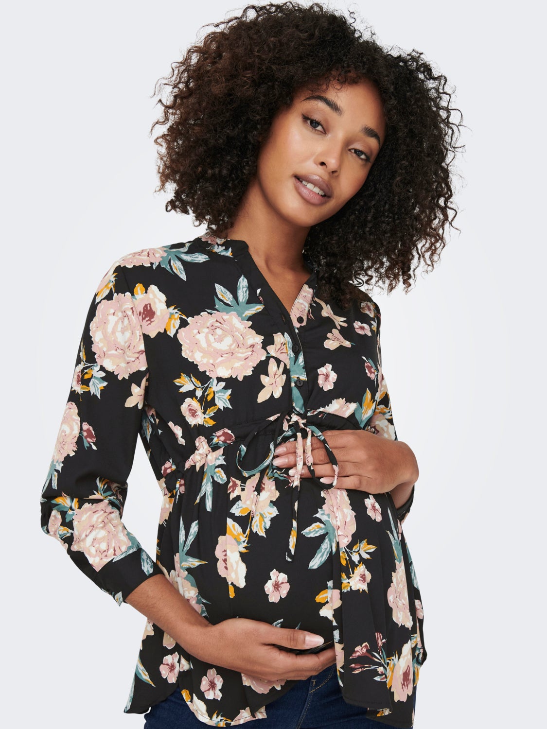 Mama 7/8 sleeve V-neck Top