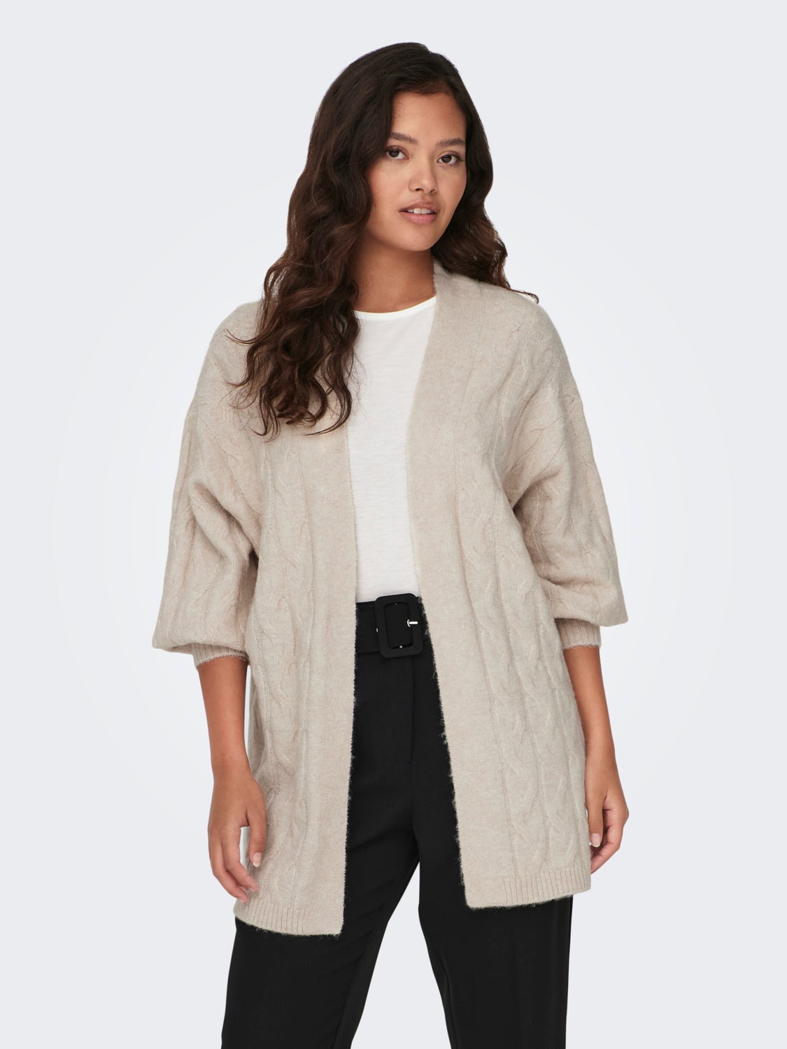 V-Neck High cuffs Balloon sleeves Knit Cardigan