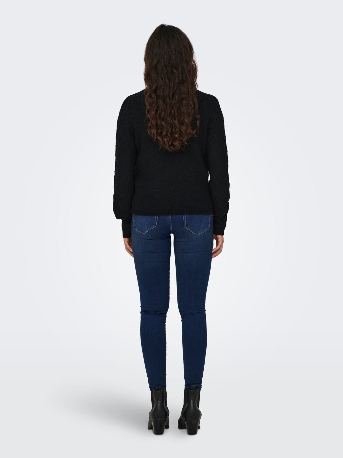 Knit pullover with high neck