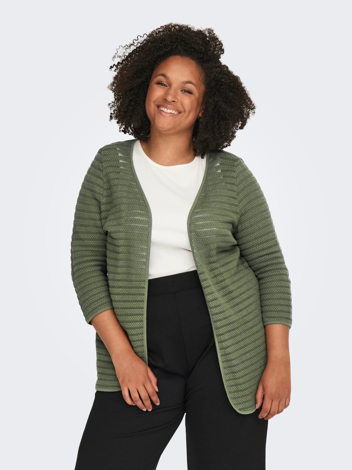 Curvy texture Knitted Cardigan