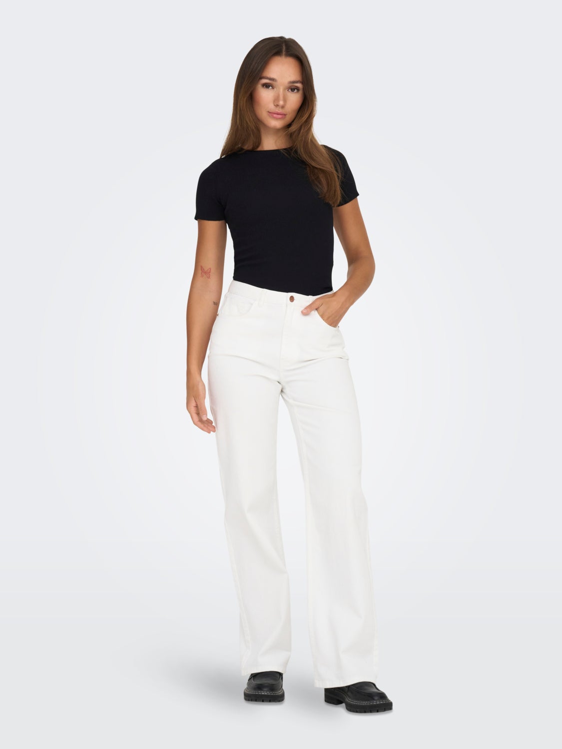 O-NECK TOP WITH SHORT SLEEVES