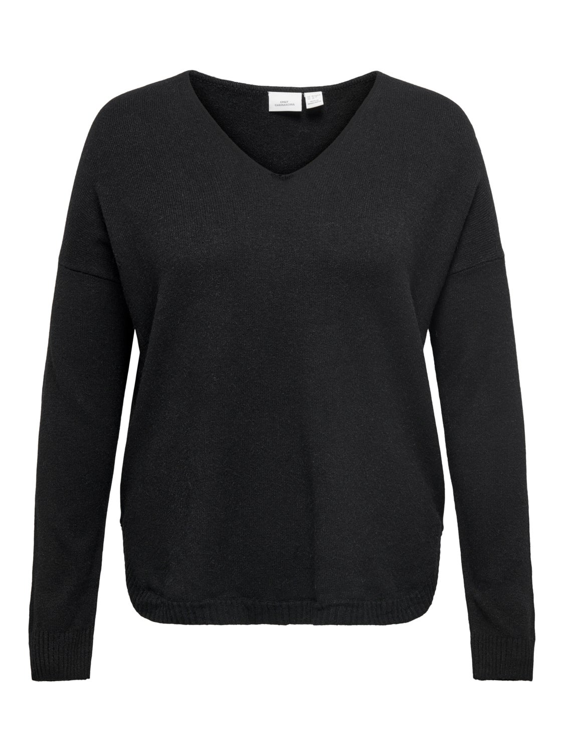 Curvy V-neck Knitted Pullover