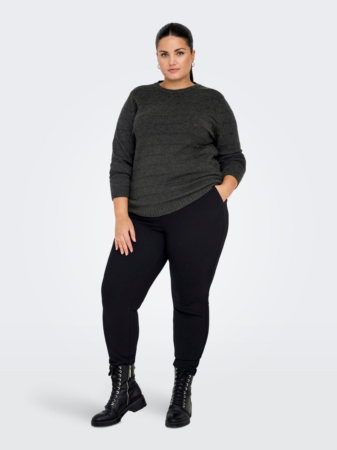 Curvy o-hals sweatshirt