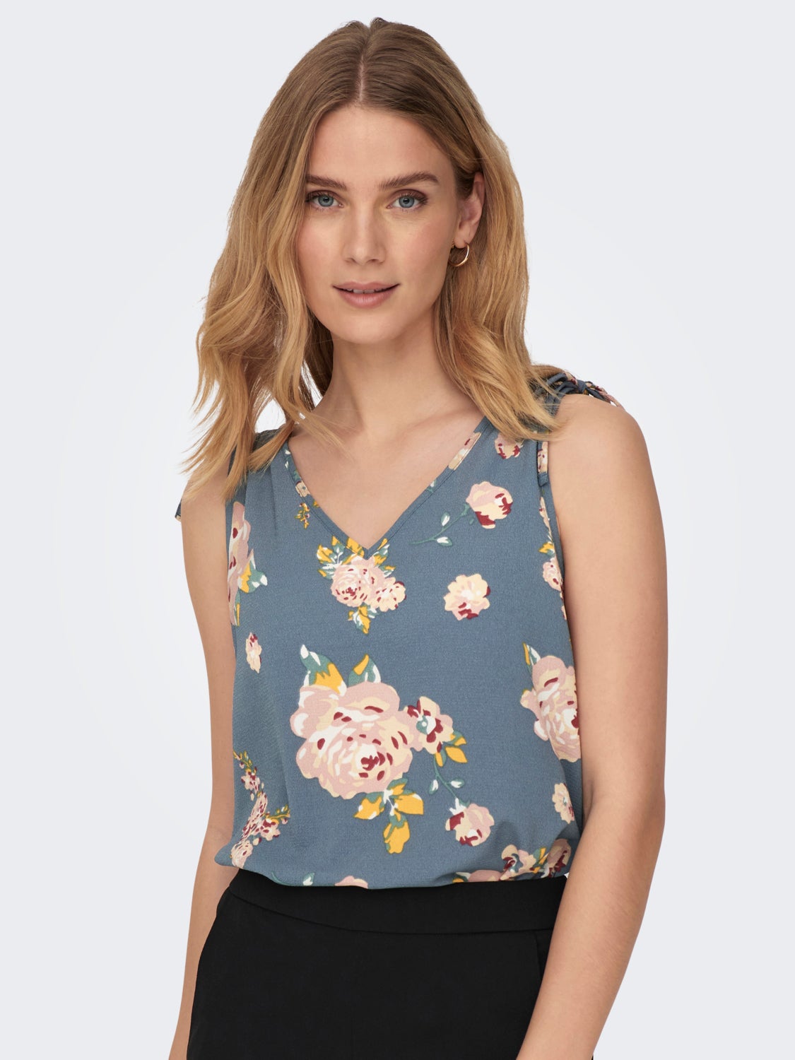 V-Neck Top With Strap Details