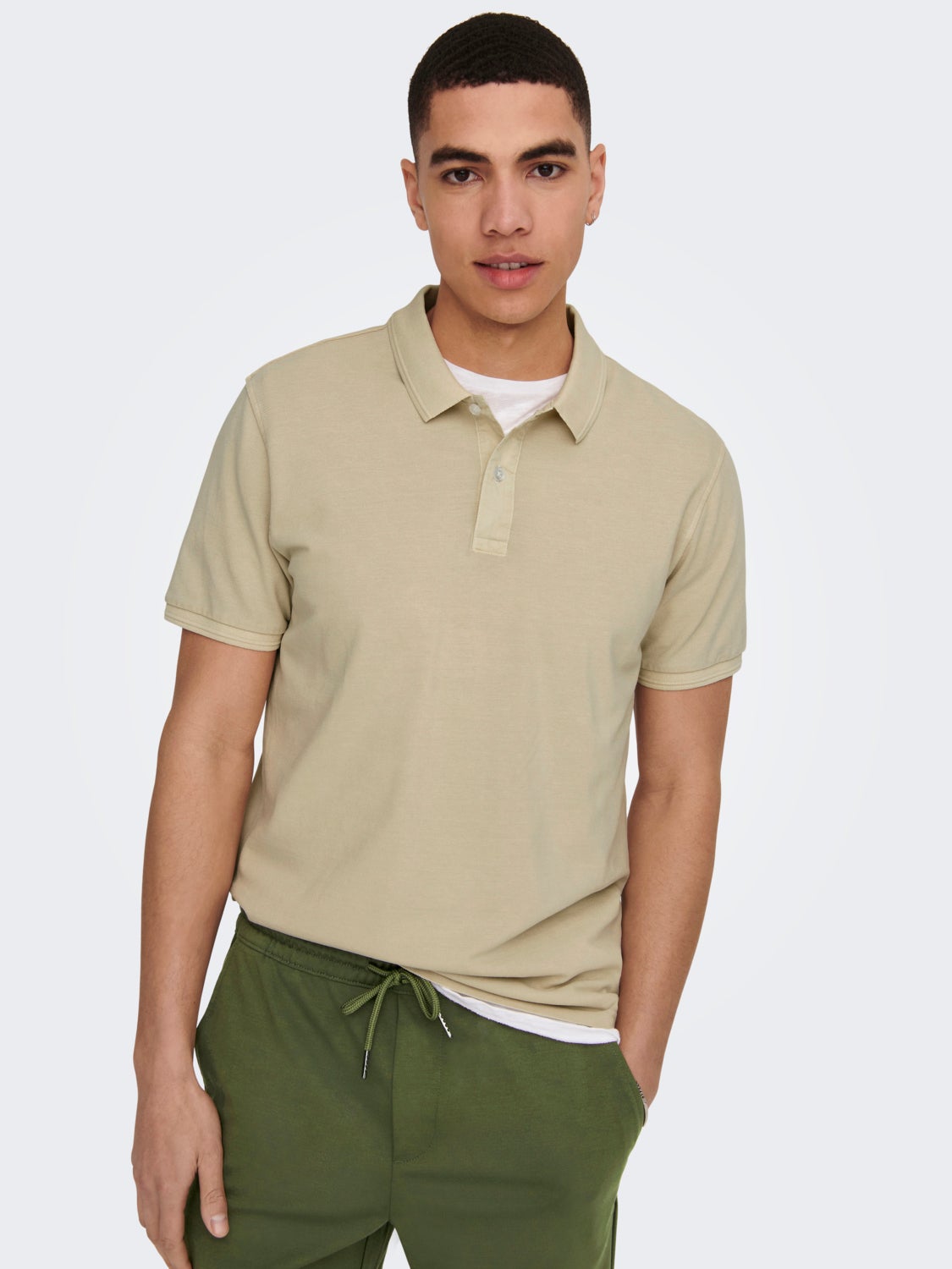 Slim Fit O-Neck Polo-Shirt
