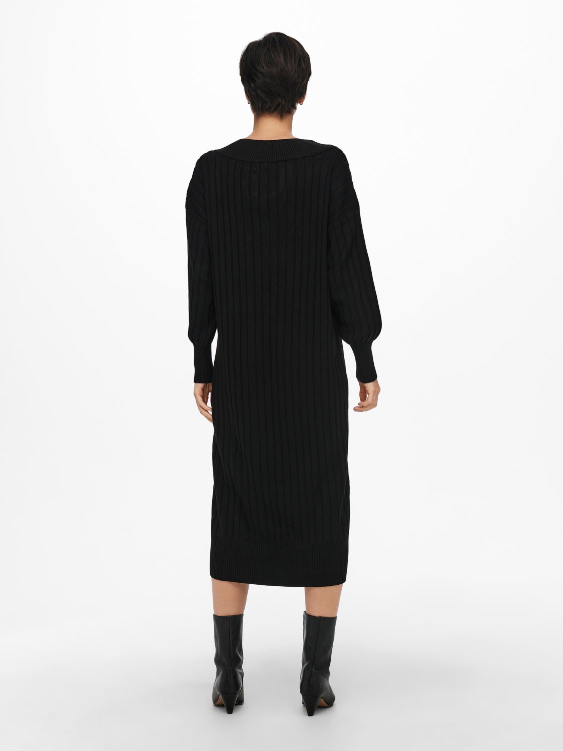 Midi V-Neck Knitted Dress