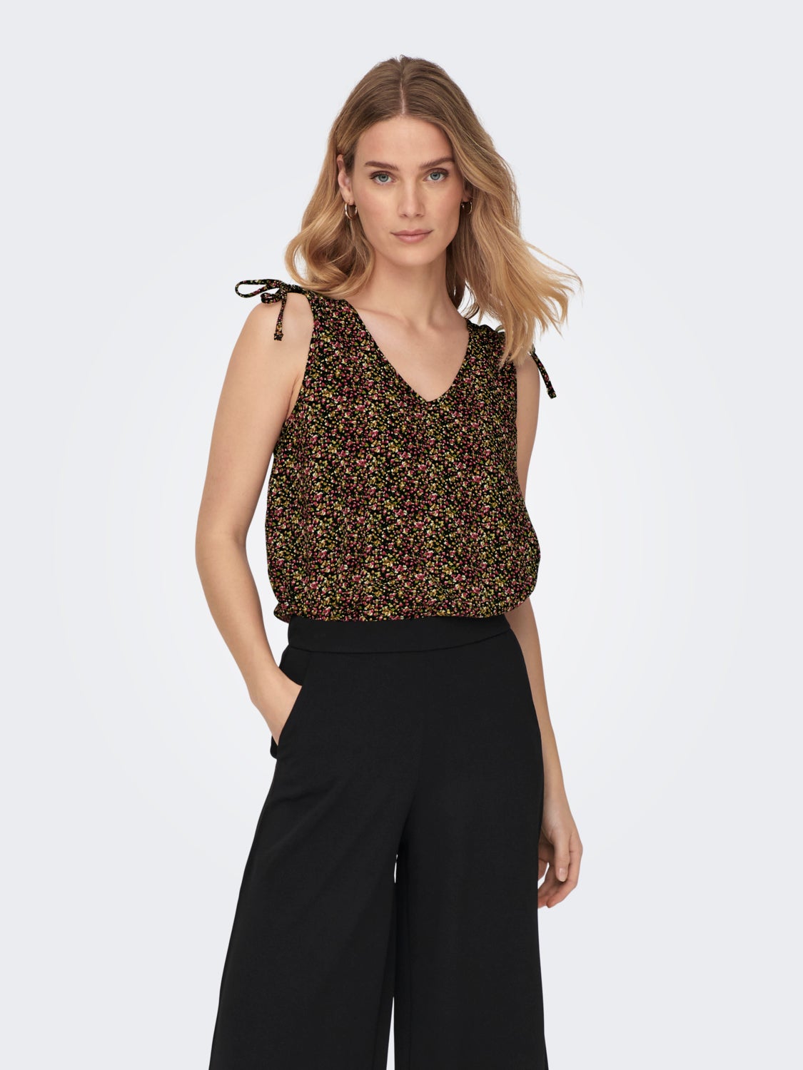 V-Neck Top With Strap Details