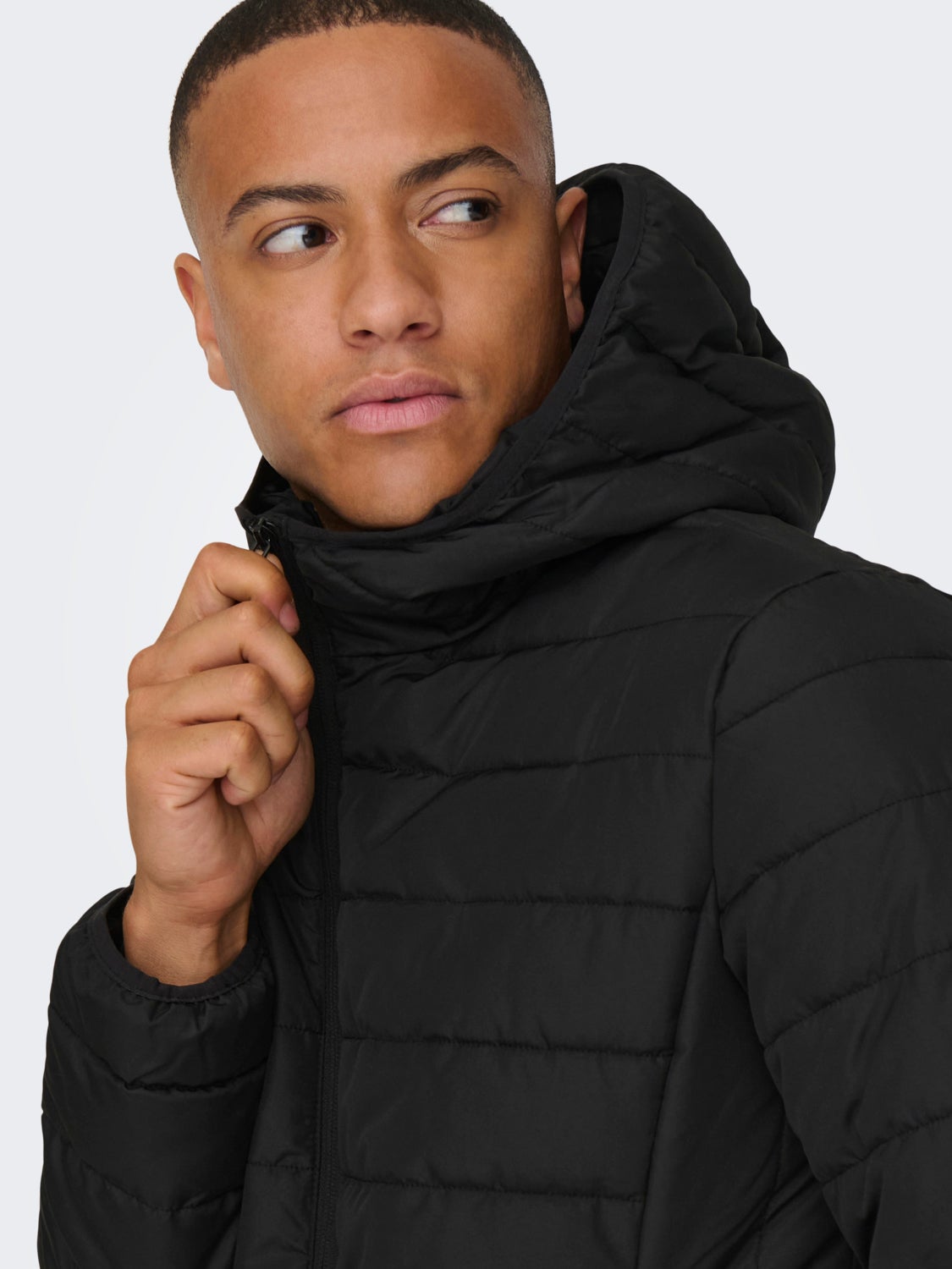 Quilted jacket with hood