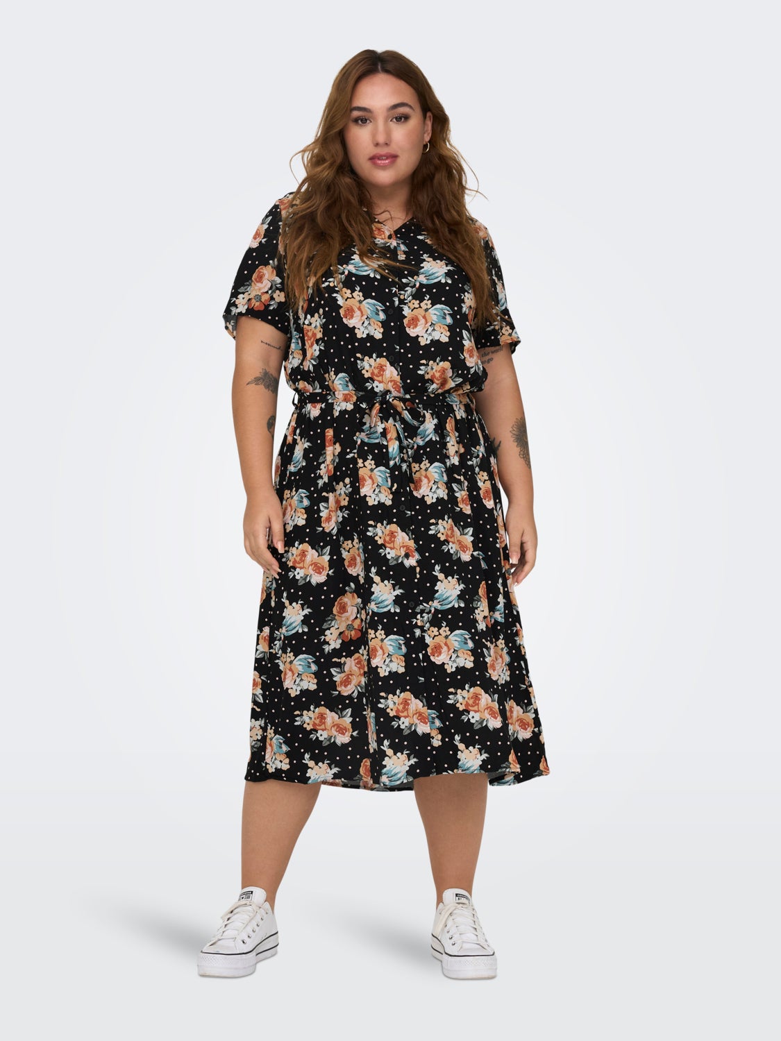 Curvy printed Shirt dress