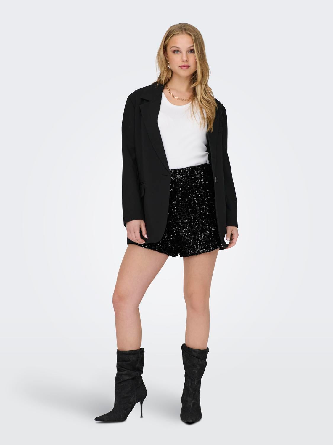 Mini shorts with sequins