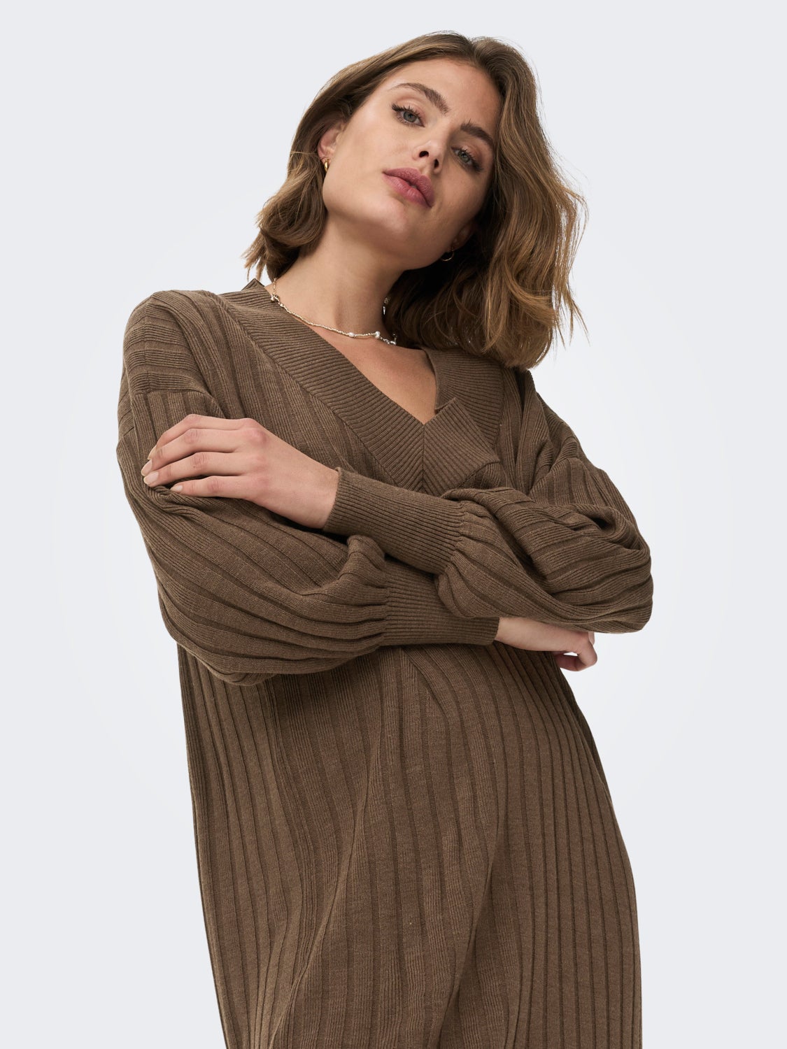 Tall v-neck Knitted Dress