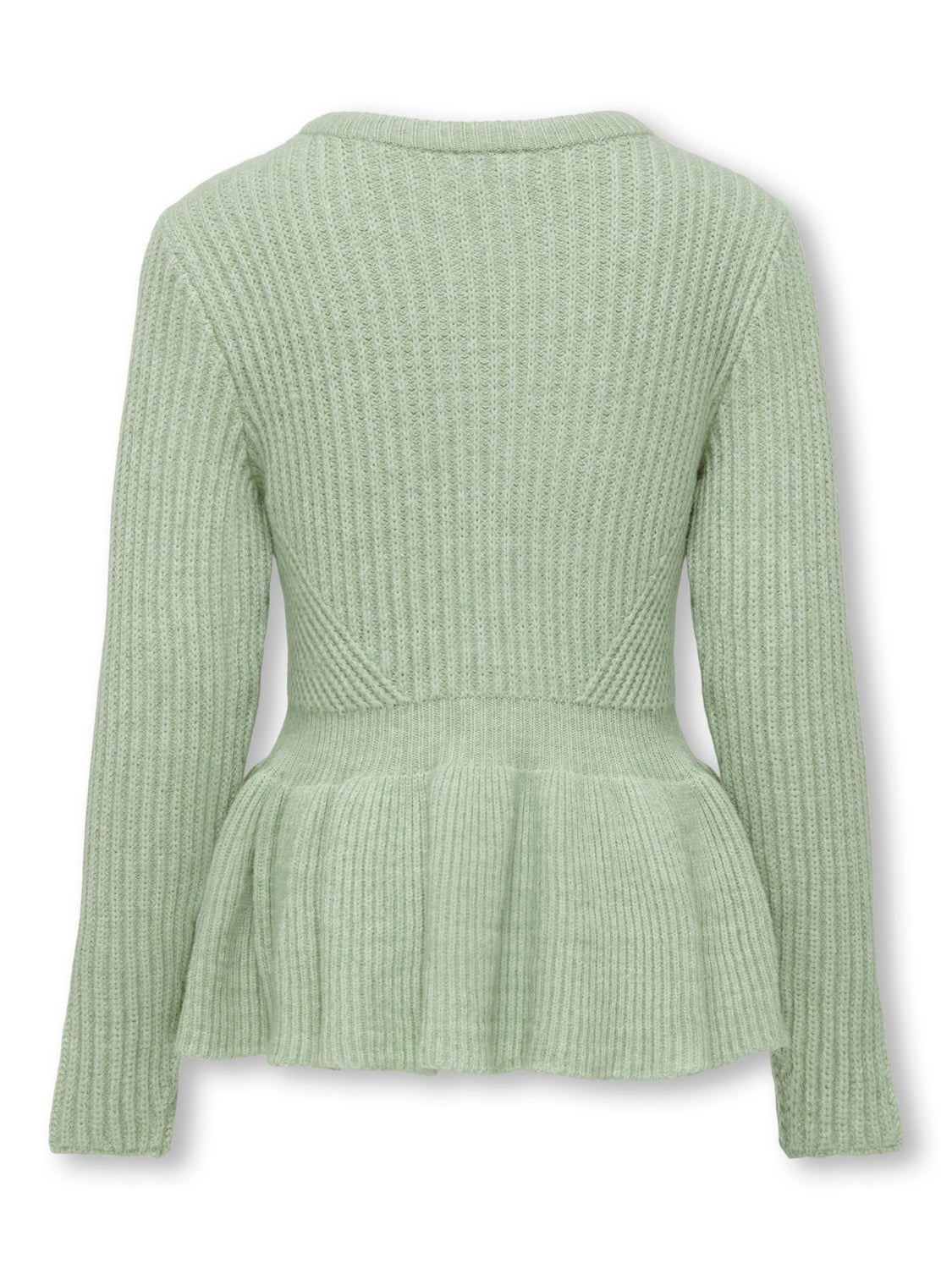 Knitted pullover with peplum detail