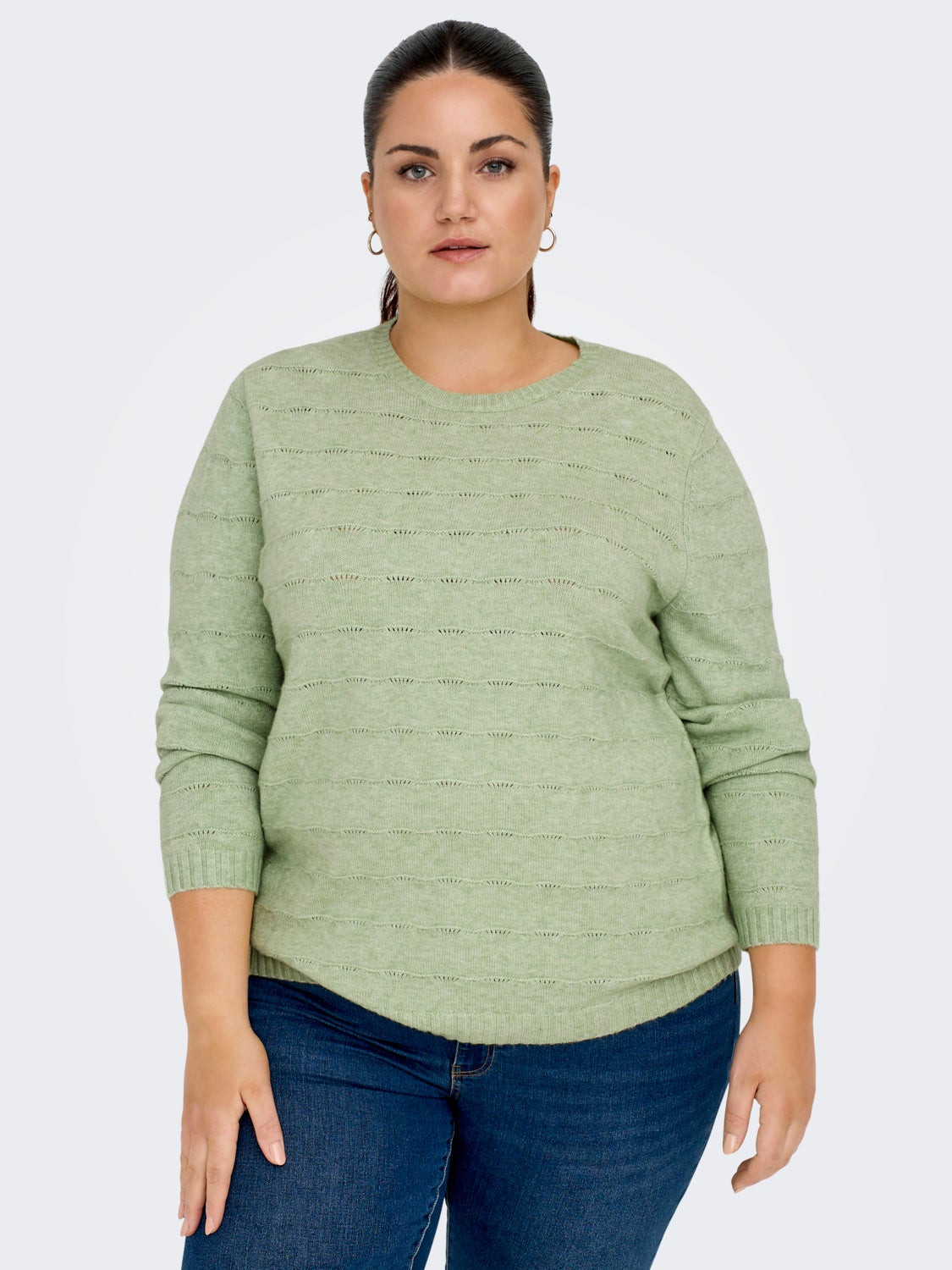 Curvy o-hals sweatshirt