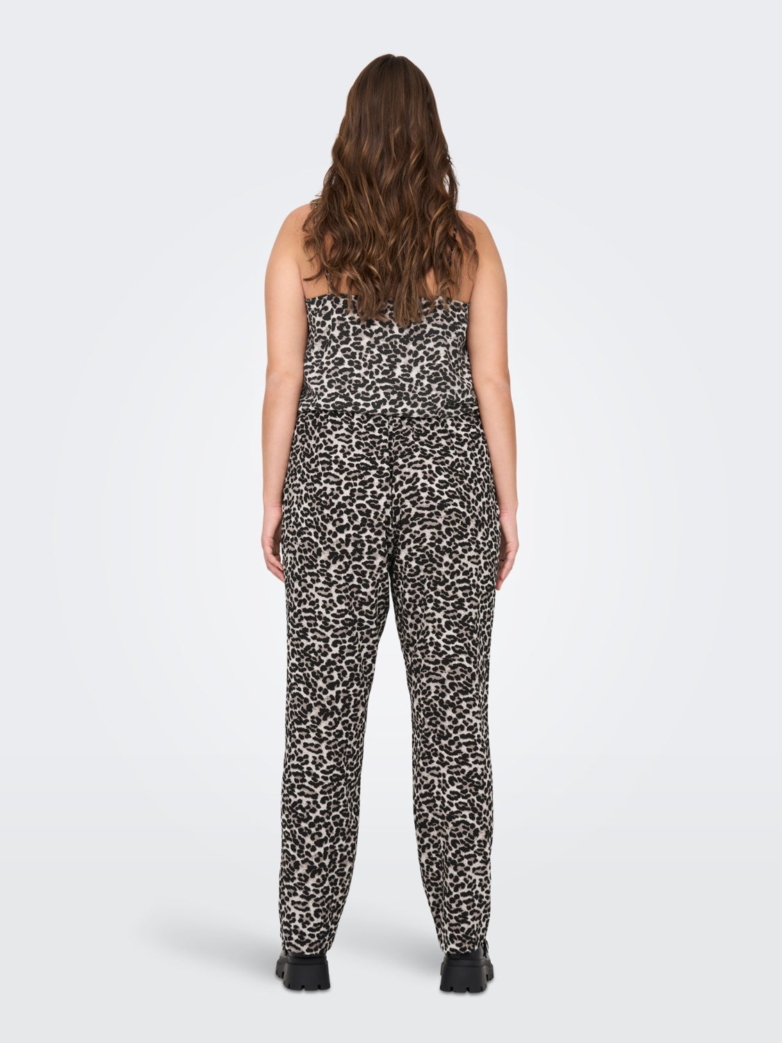 Curvy leo print trousers