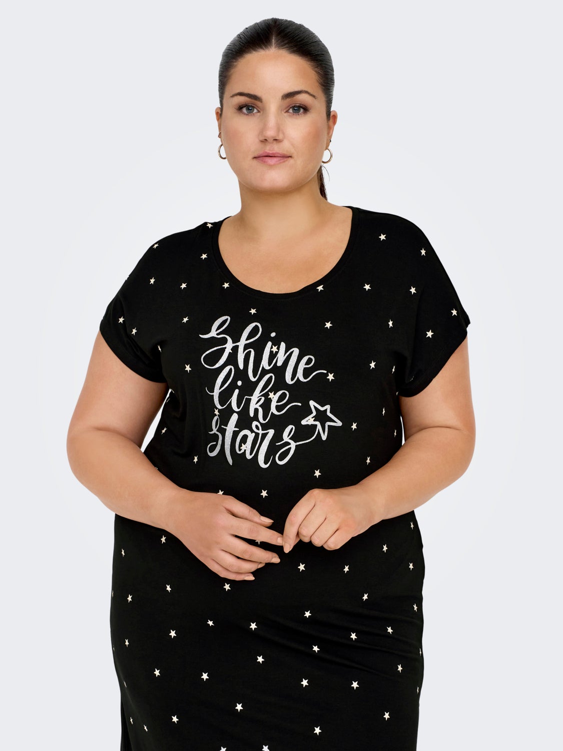 Curvy mini o-neck night dress