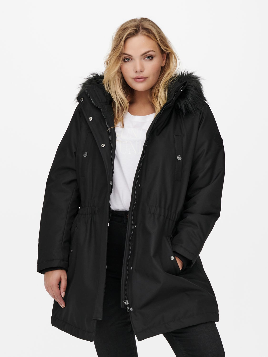 Curvy jacket with hood