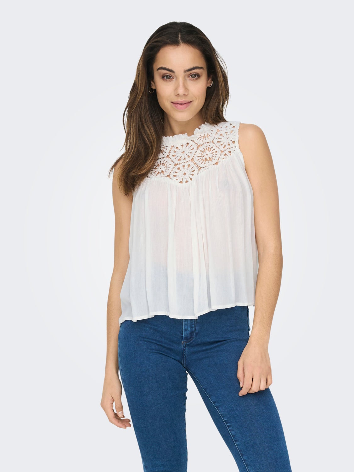 Relaxed Fit O-Neck Top