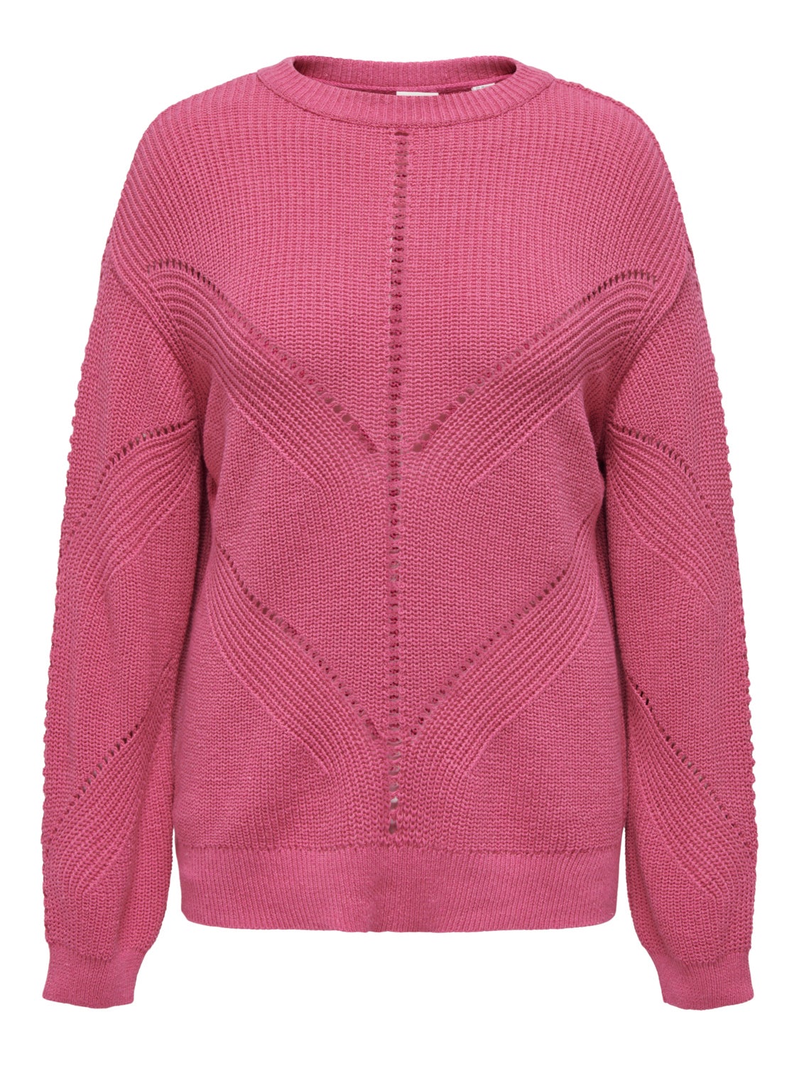 Curvy o-neck knitted pullover