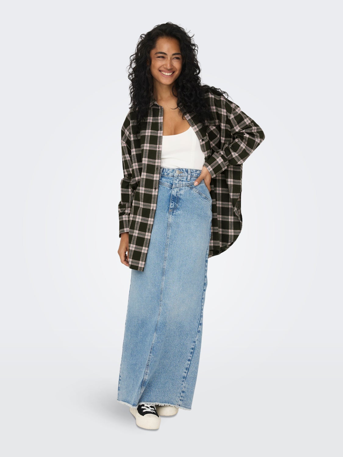 Oversized checkered shirt