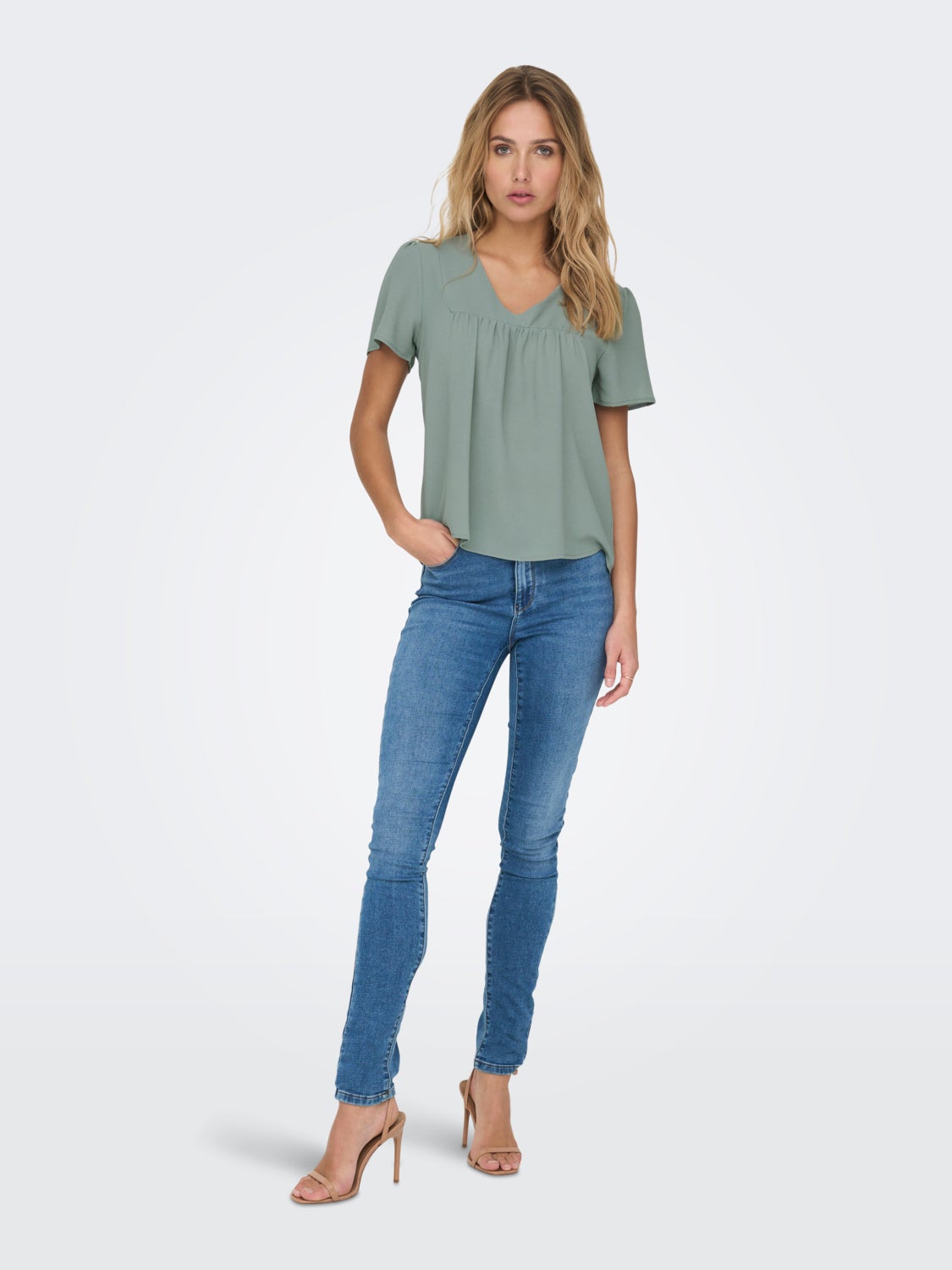 Regular Fit V-Neck Top