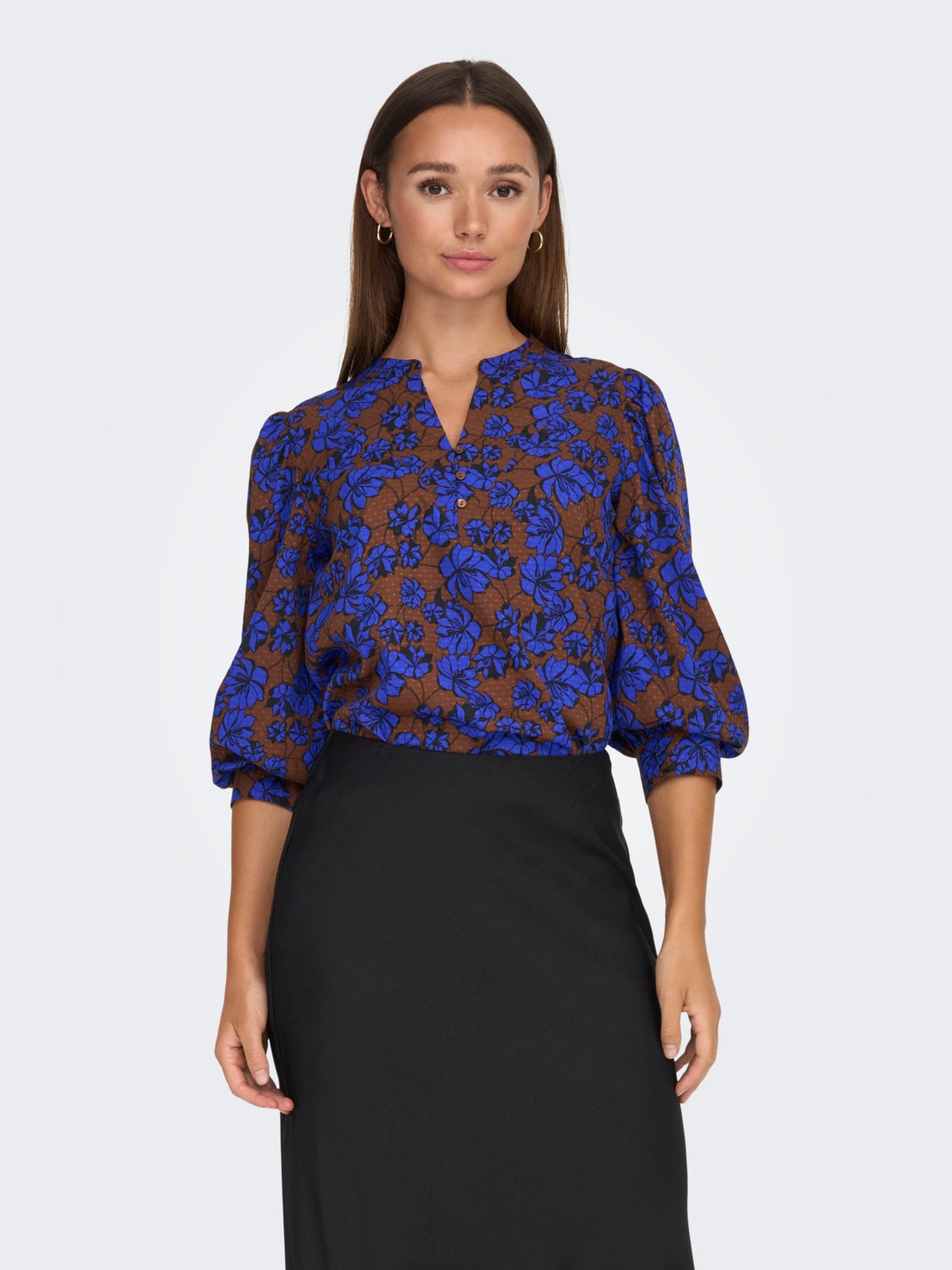 V-neck top with print