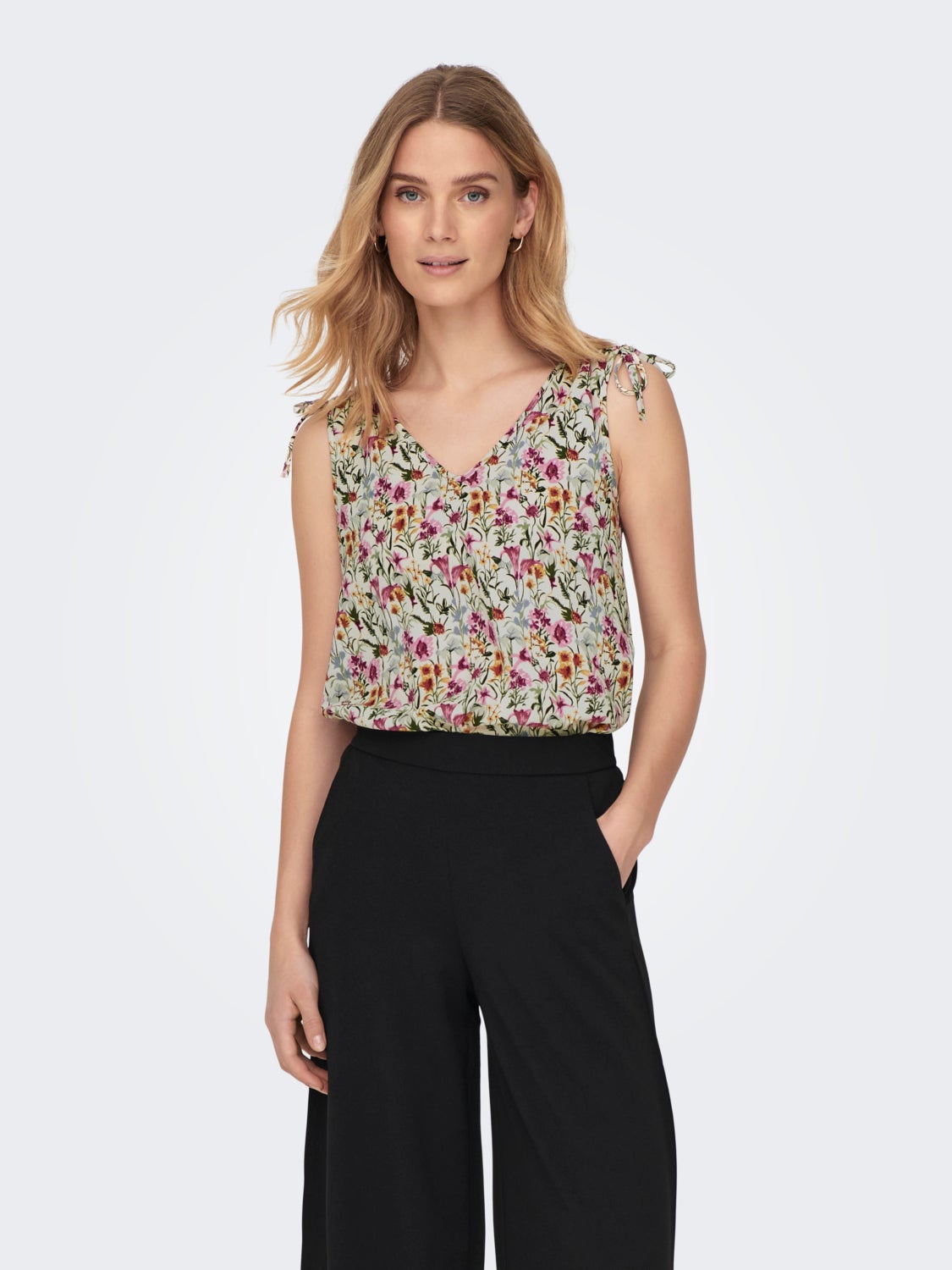 V-Neck Top With Strap Details