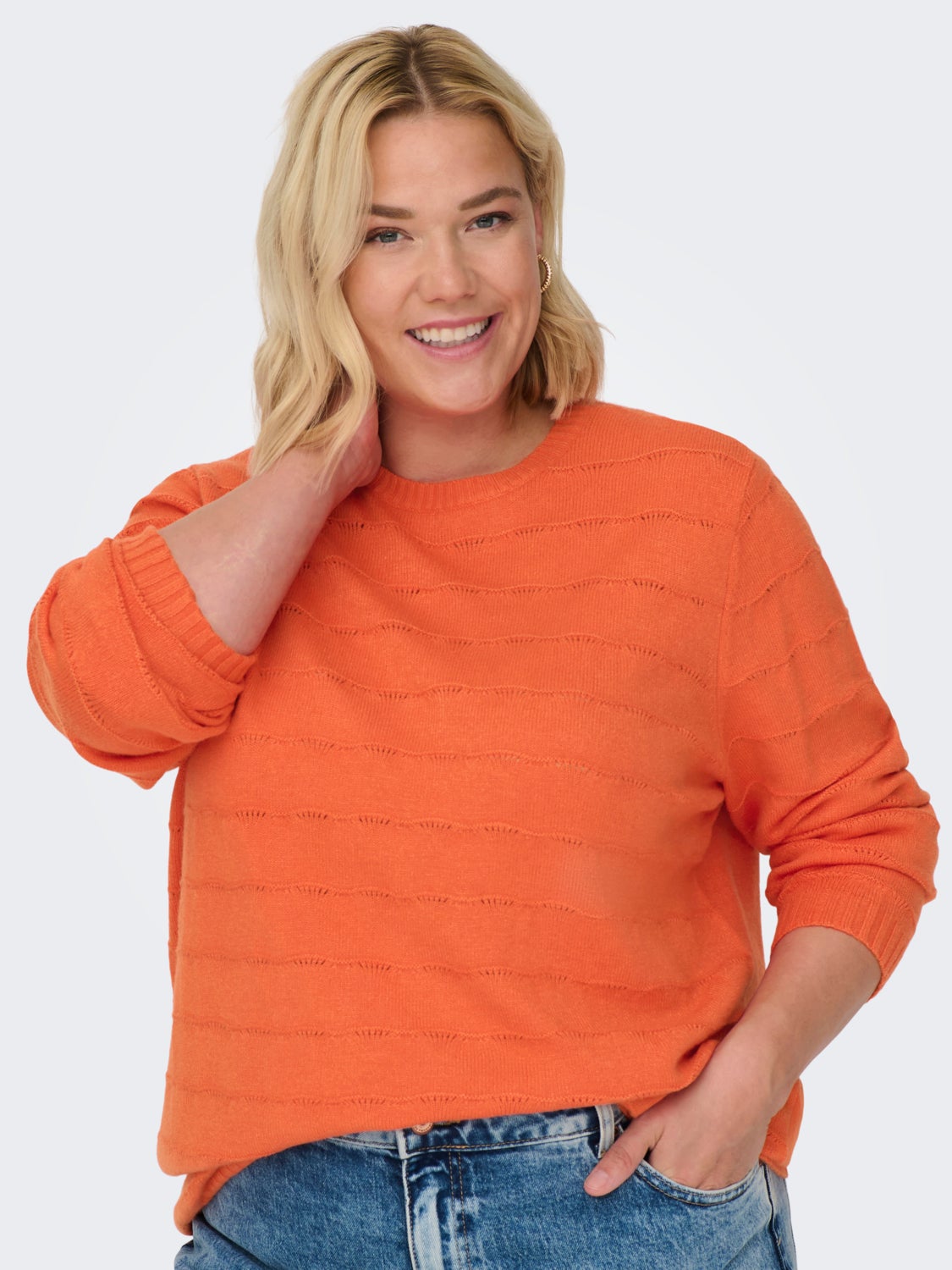 Curvy o-hals sweatshirt