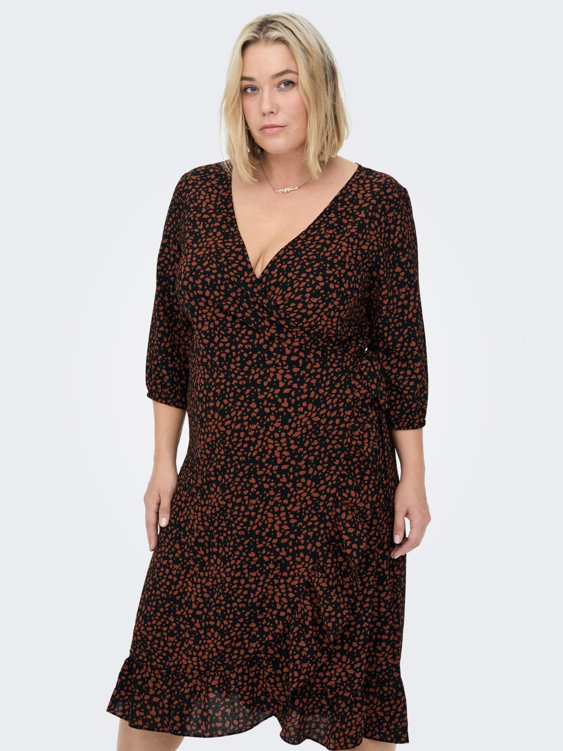 Curvy wrap midi dress