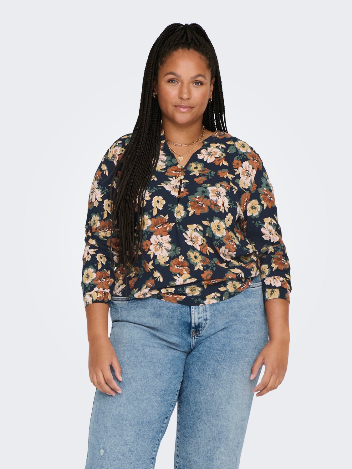 Curvy floral print top