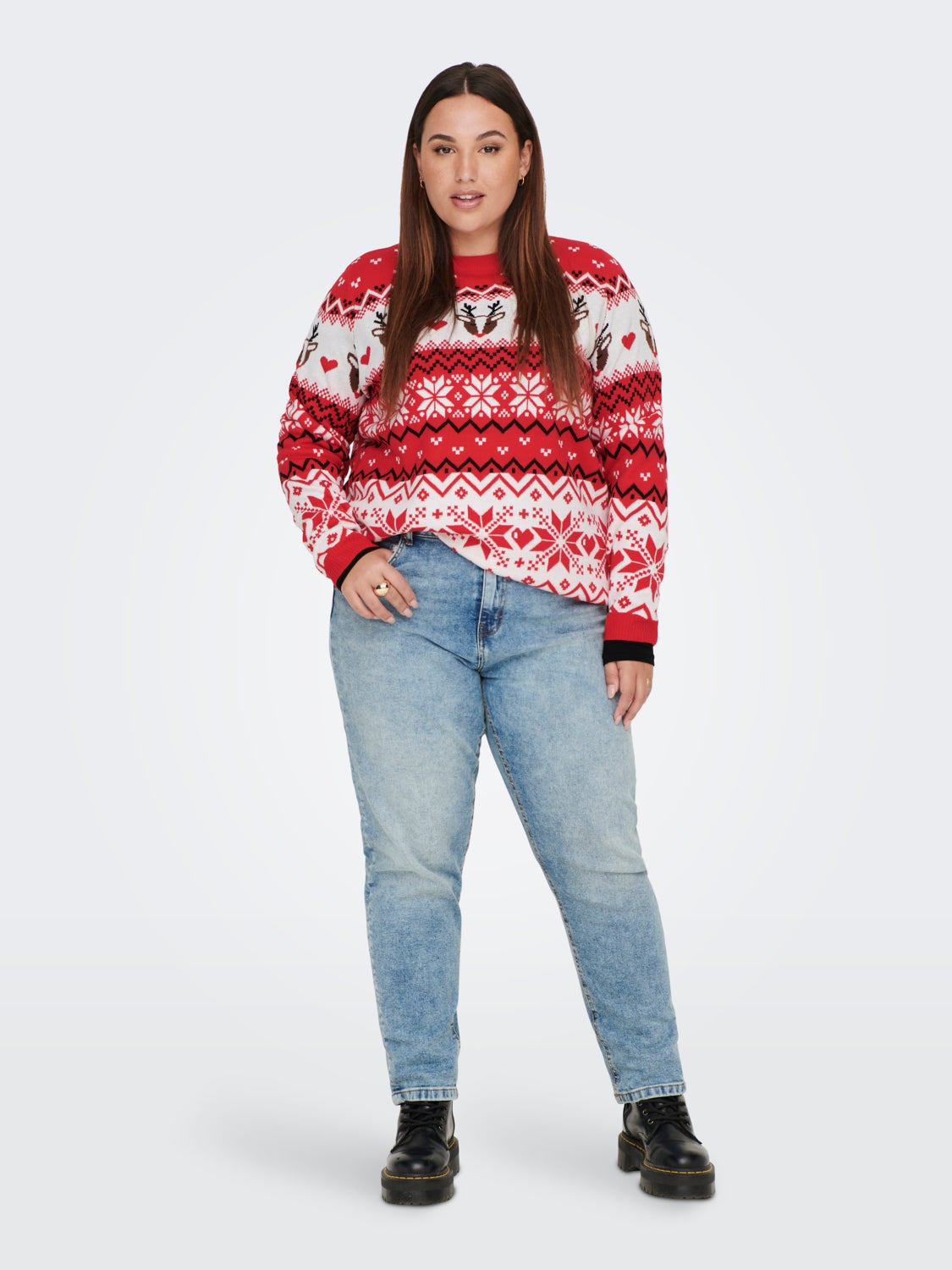 Curvy christmas knitted pullover