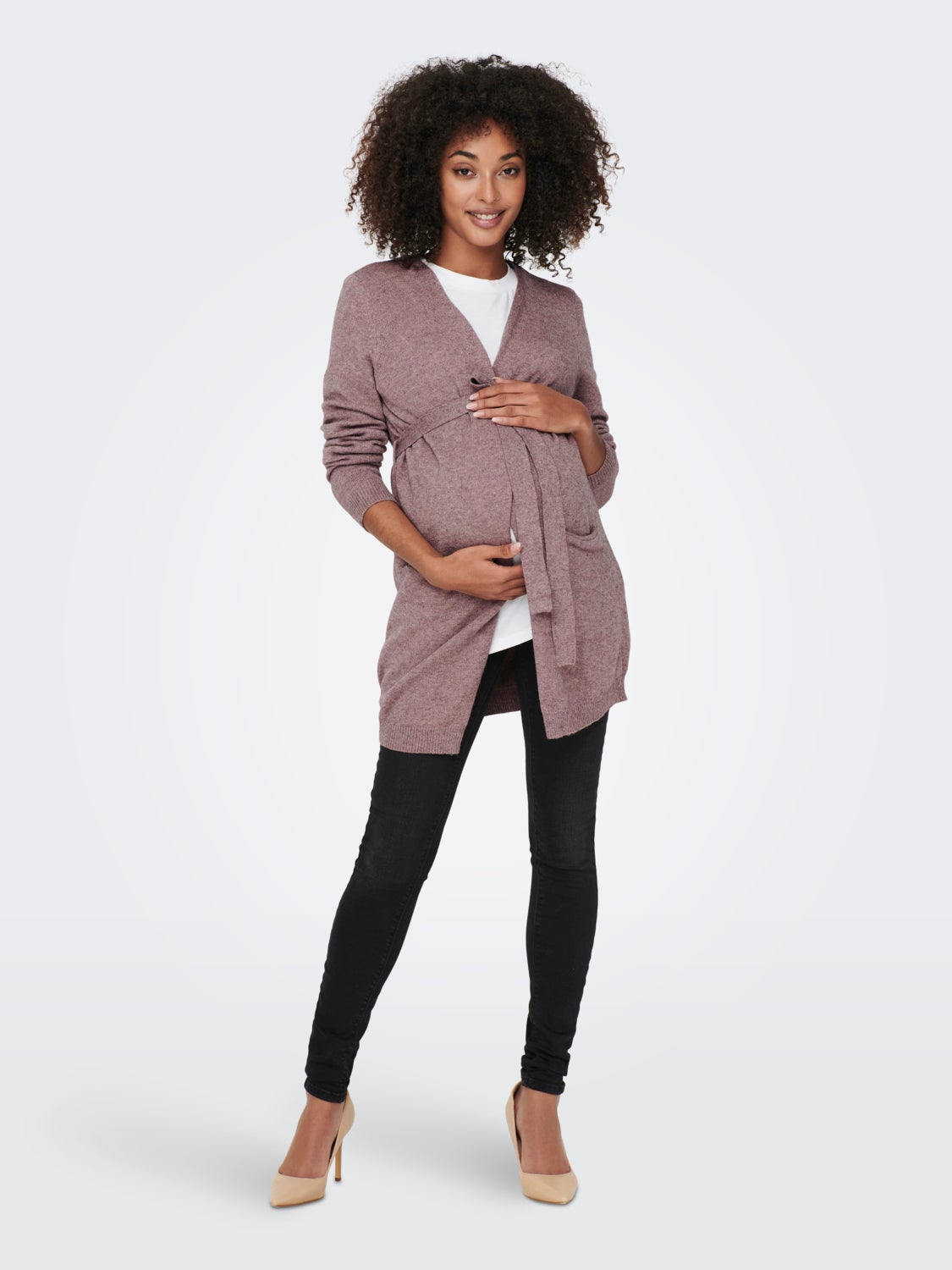 Mama Long Belt Knitted Cardigan