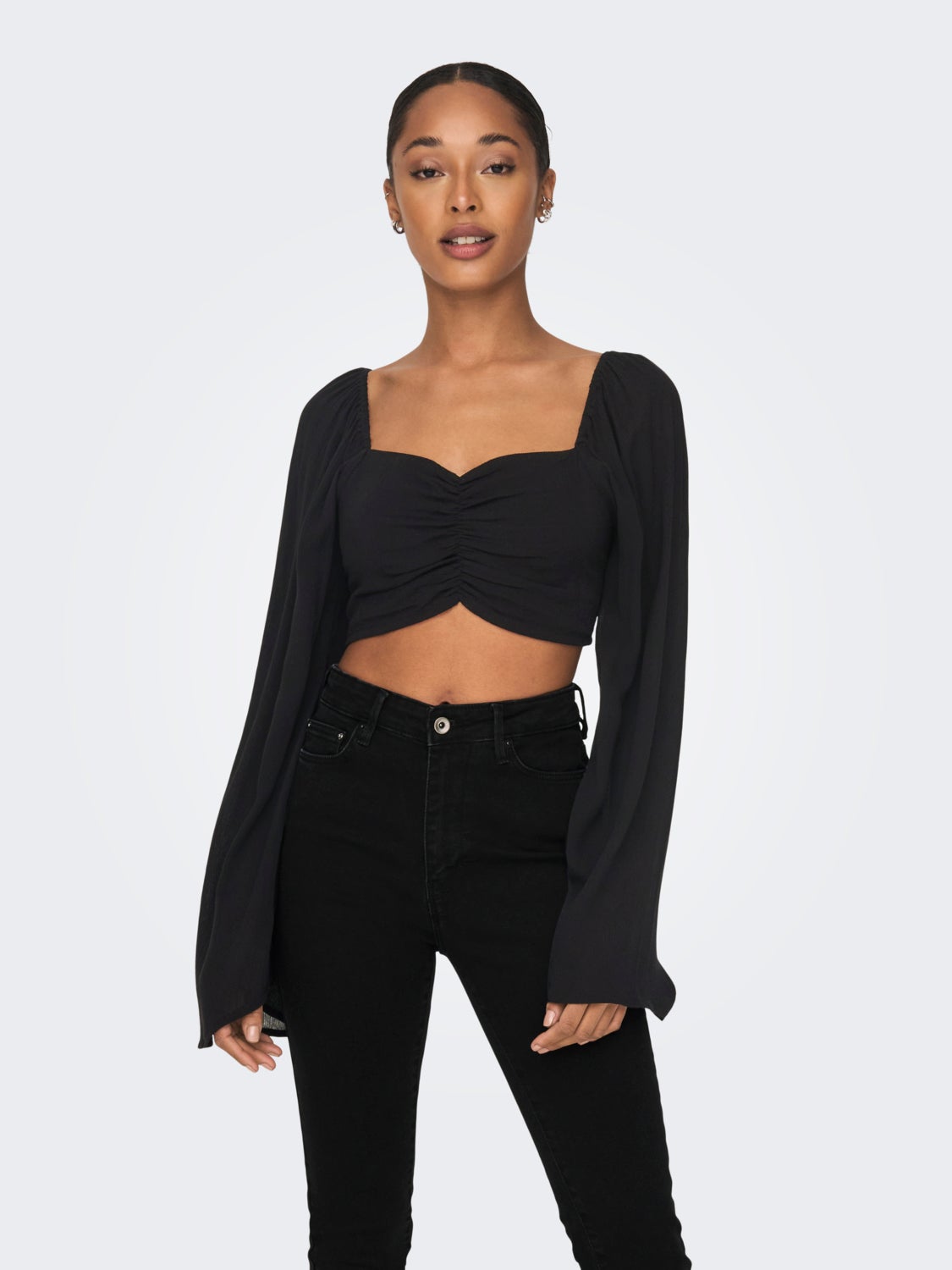 Cropped V-Neck Top