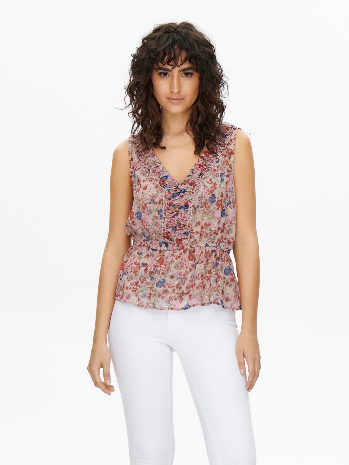 Frill V-neck Top
