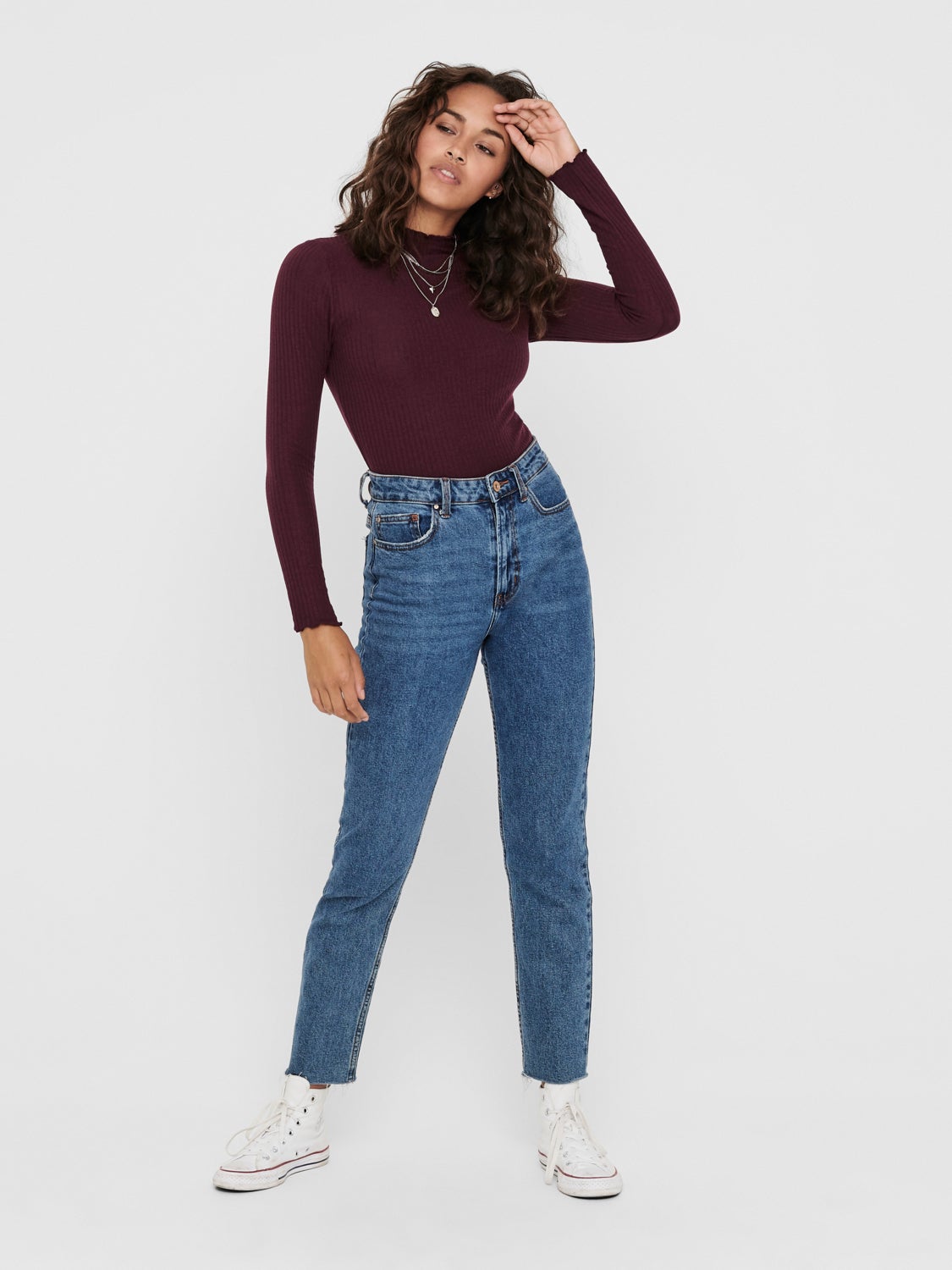 High neck Long Sleeved Top