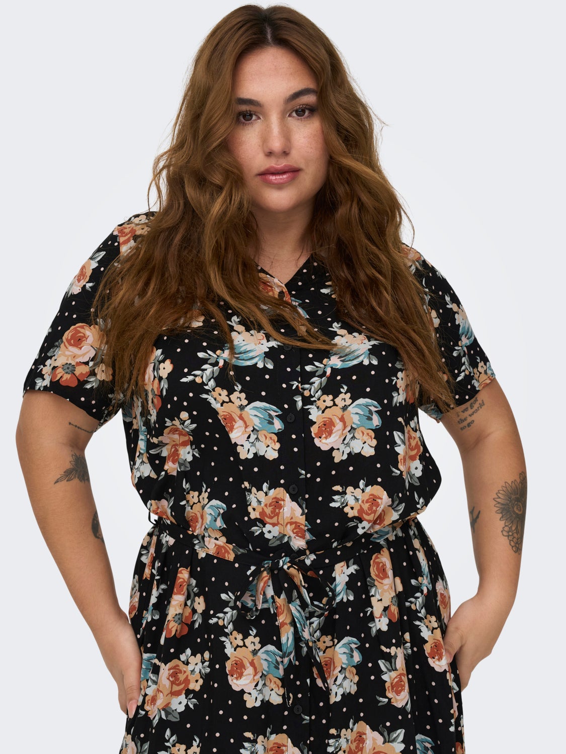 Curvy printed Shirt dress