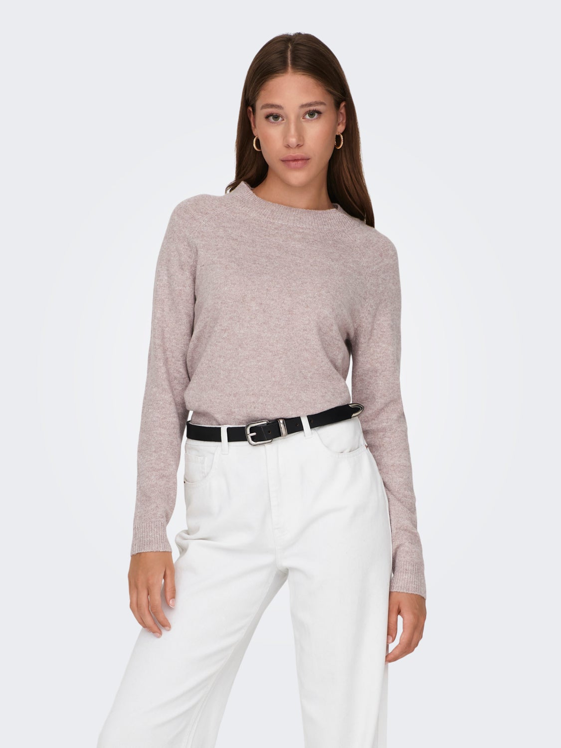 high neck knitted pullover