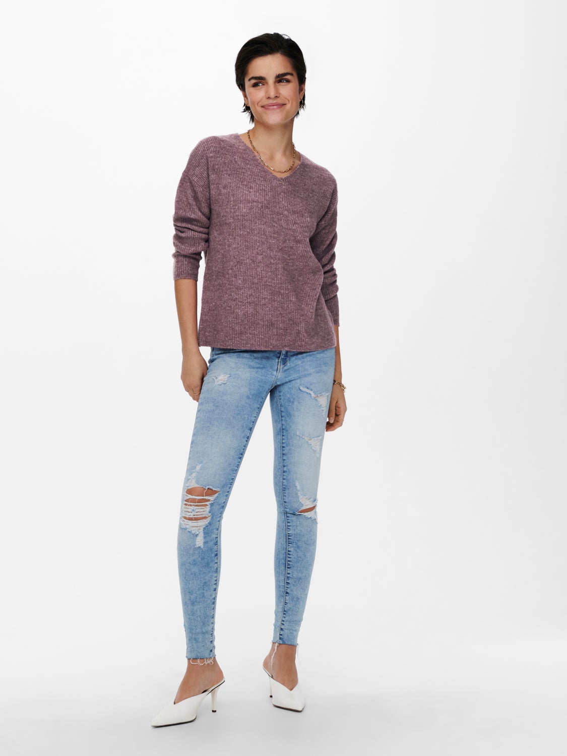 V-neck Knitted Pullover
