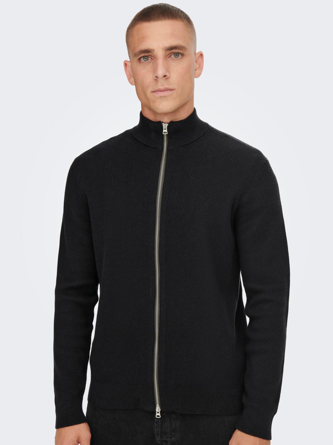 High neck Knit Cardigan