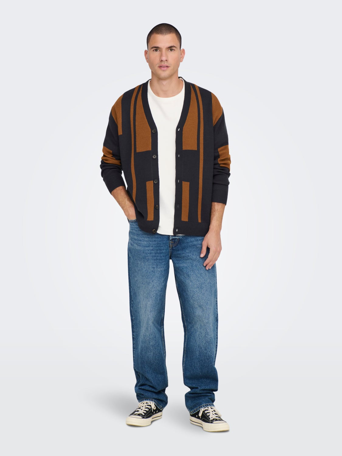 V-Neck Knit Cardigan