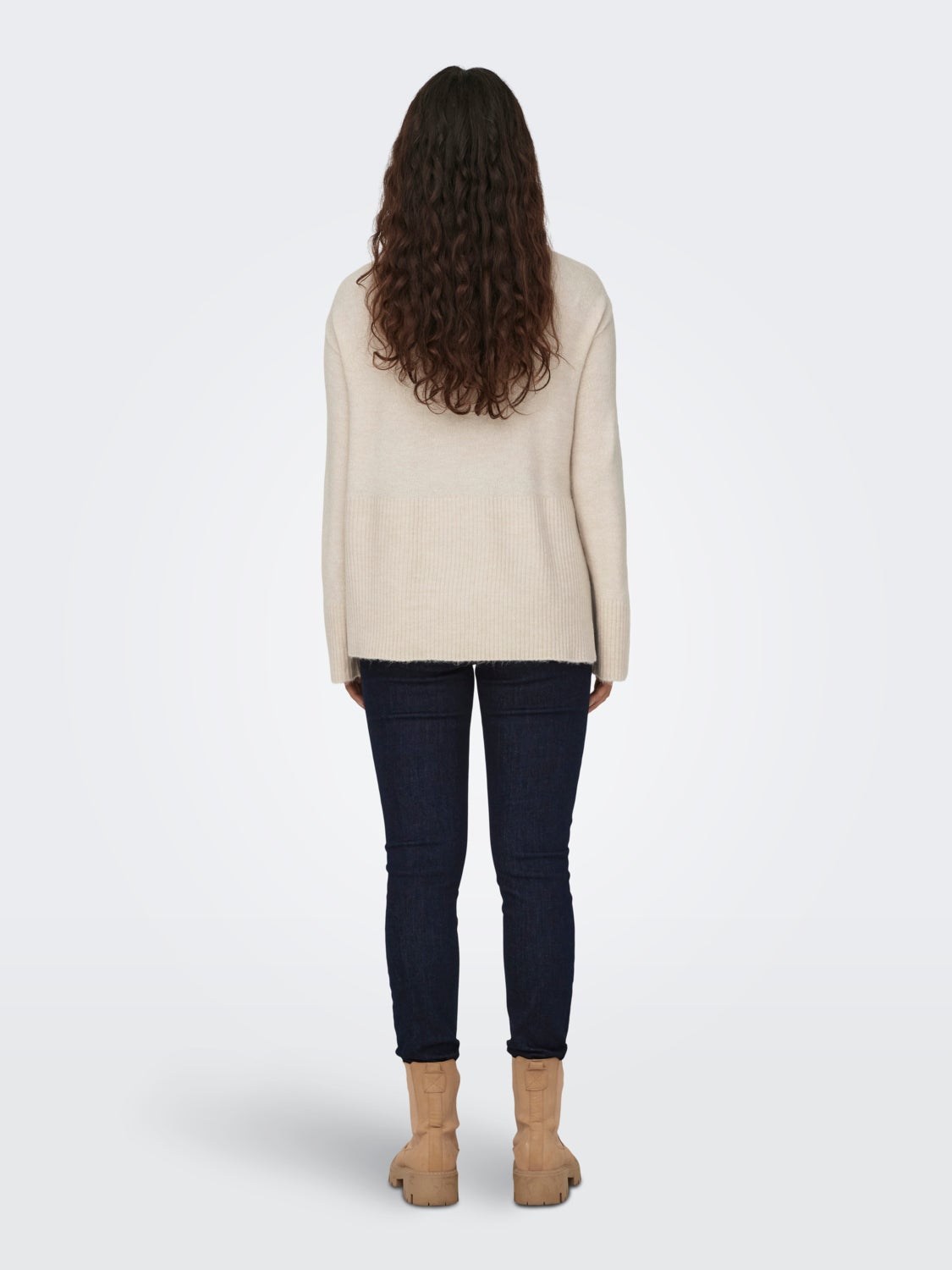 high neck knitted pullover