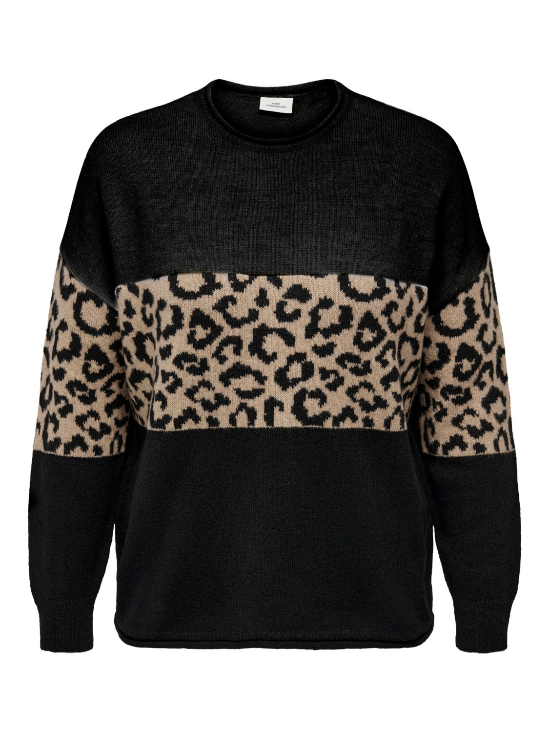 Curvy o-neck knitted pullover