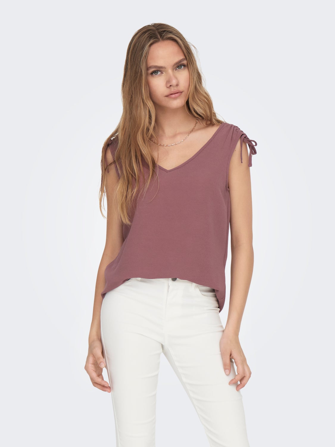 V-Neck Top With Strap Details