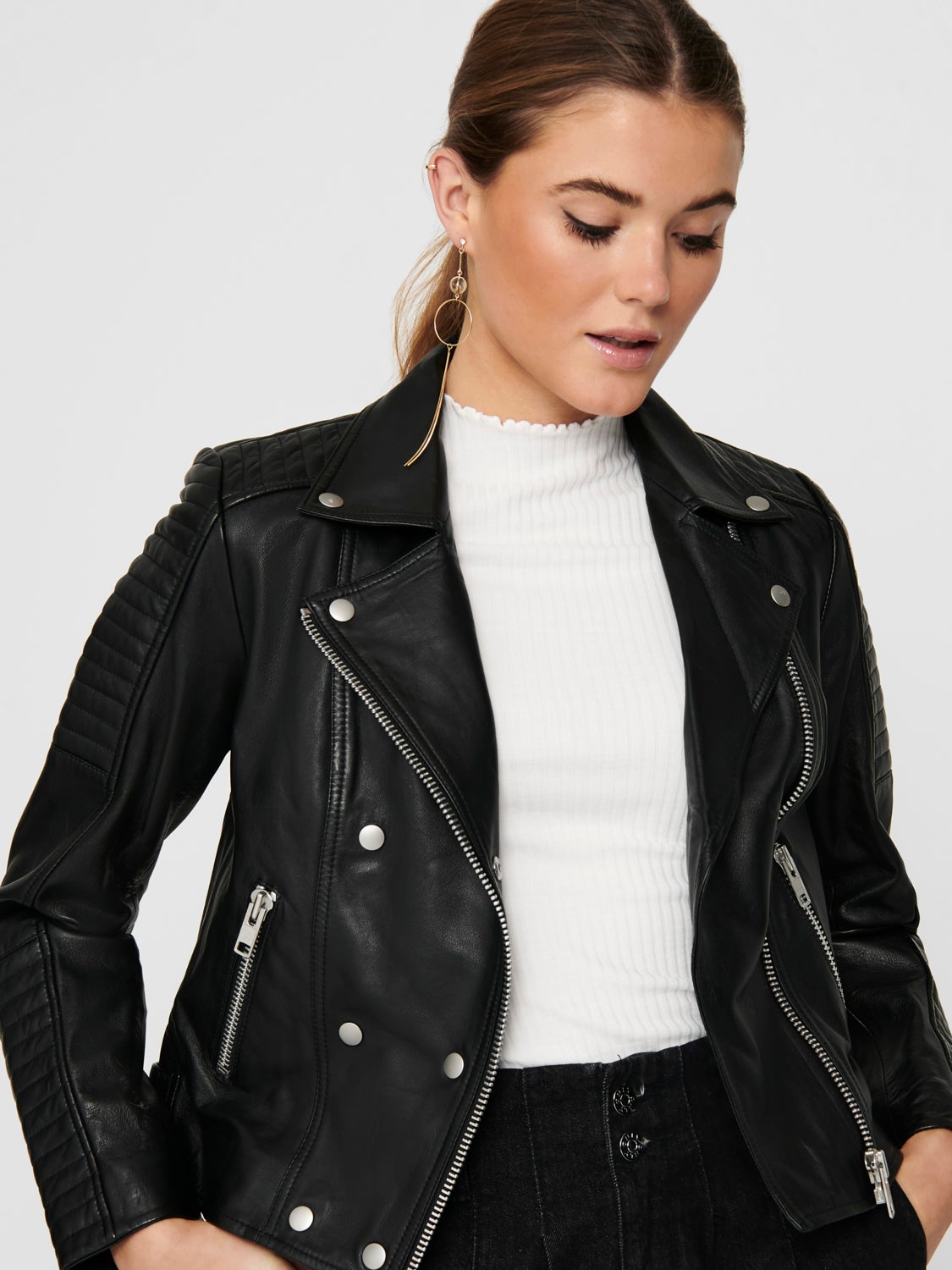 Leather biker Jacket