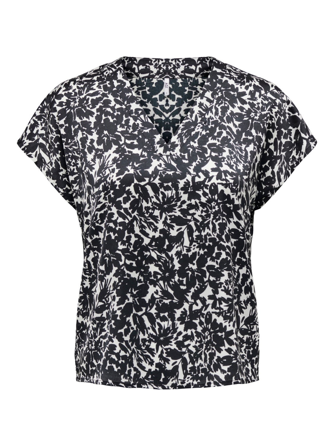 V-neck sateen top