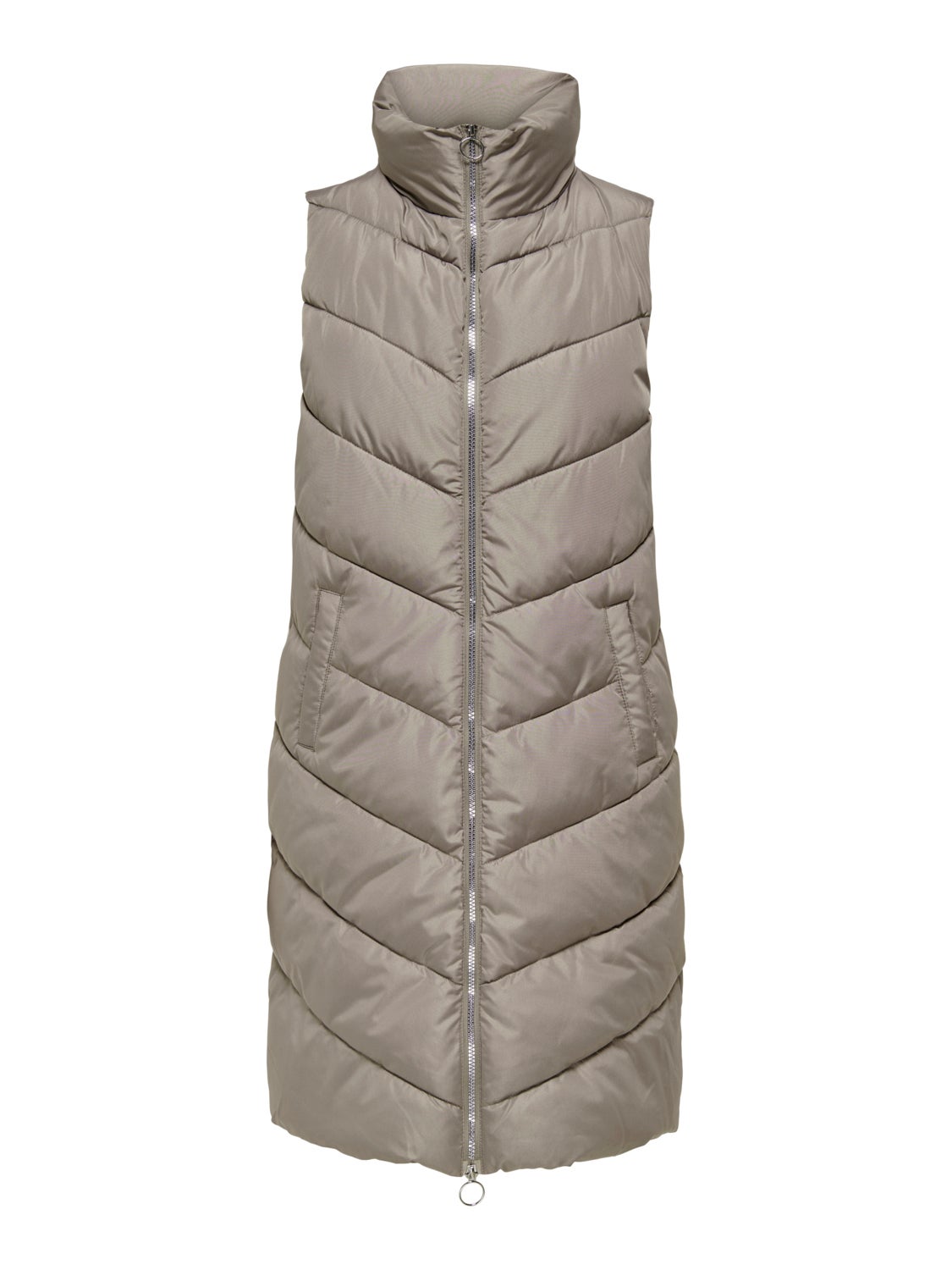 Long vest with high neck