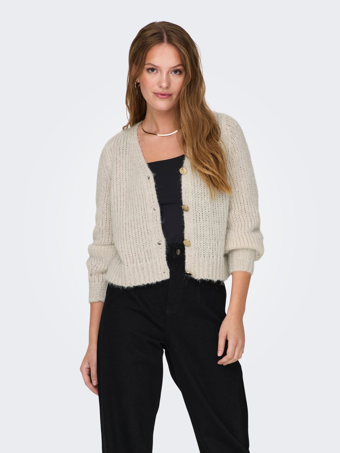 V-Neck Knit Cardigan