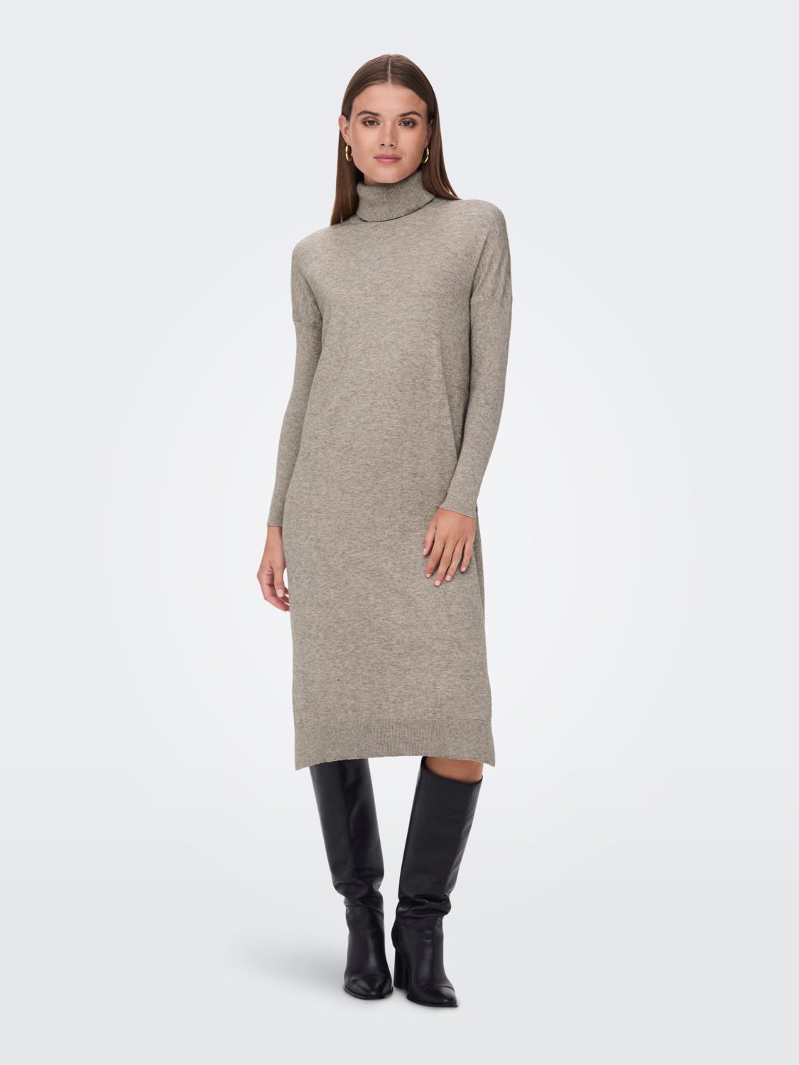Roll neck knitted dress