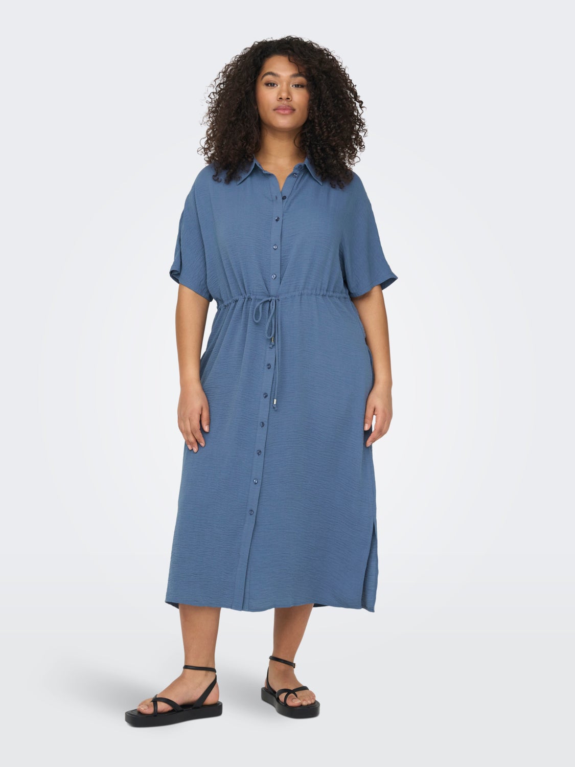 Curvy midi shirt dress