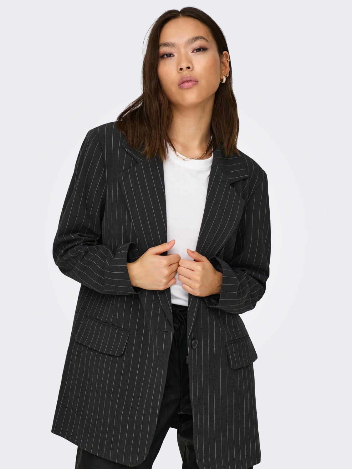Oversize blazer with stripes