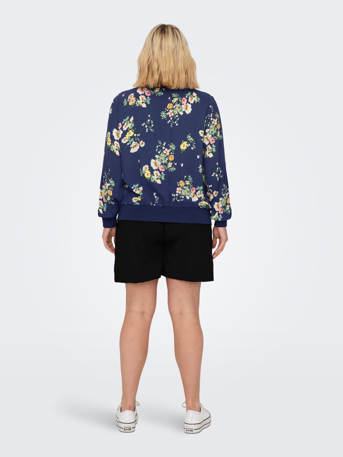 Curvy Printed Bomber Jacket